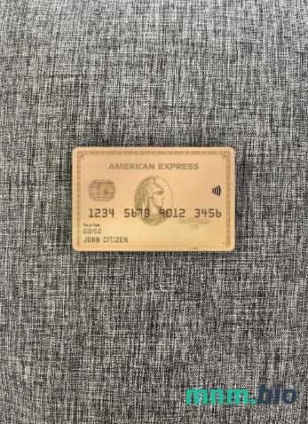 USA MOVO bank AMEX gold card wygląd fotograficzny skan PSD + zdjęcie